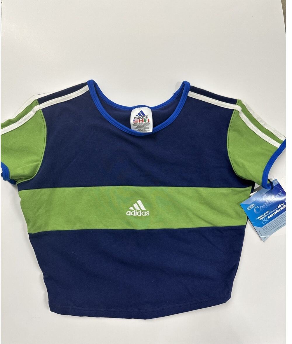 Adidas 3 Stripes Crop Top Ringer Shirt Classic 90s Y2K Style Street DuPont